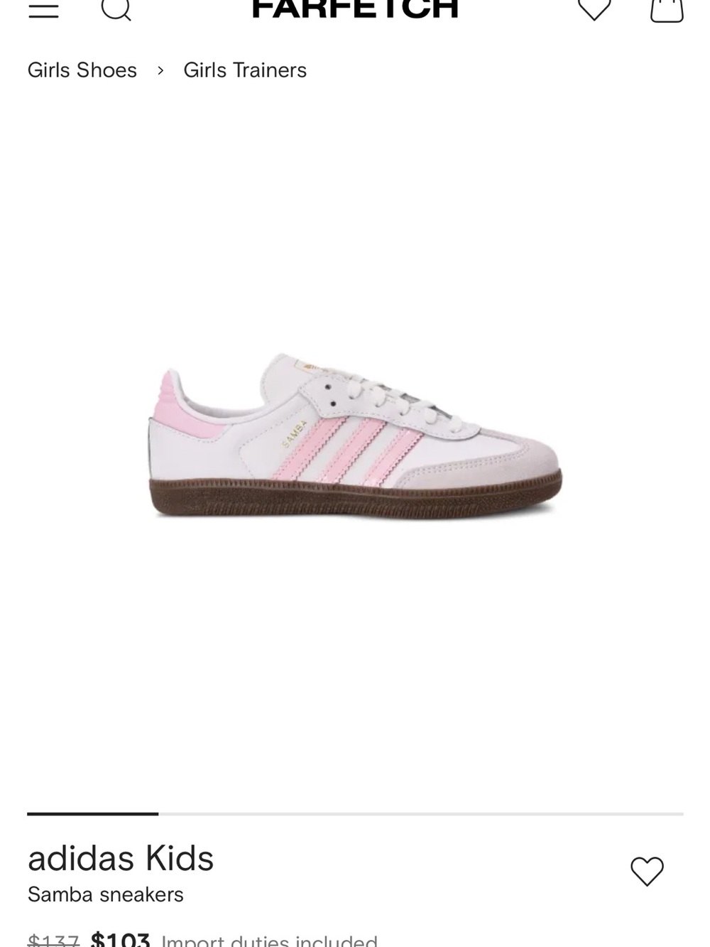 adidas Samba Sneakers in White, Pink & Brown
